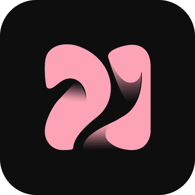Icono de app - negro y rosa